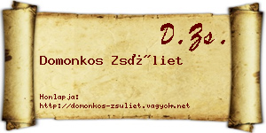 Domonkos Zsüliet névjegykártya